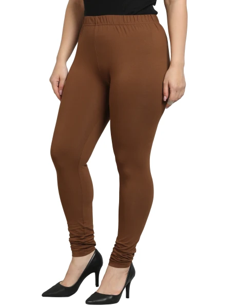 GreyP Churidar Western Wear Legging (Coffee, Solid)