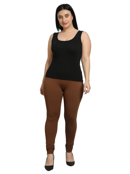 GreyP Churidar Western Wear Legging (Coffee, Solid)