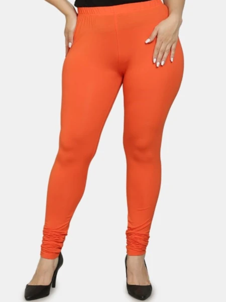 GreyP Ankle Length Western Wear Legging (Orange, Solid)
