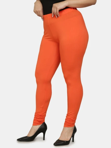 GreyP Ankle Length Western Wear Legging (Orange, Solid)
