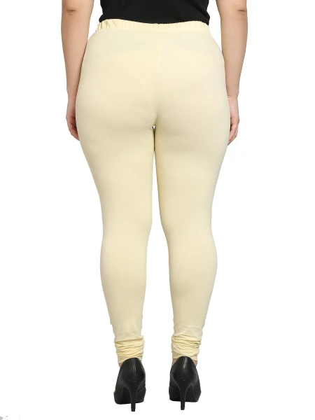 GreyP Churidar Western Wear Legging  (Ivory, Solid)