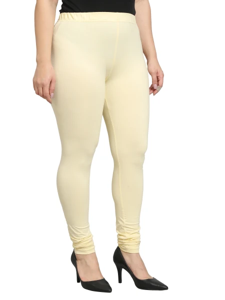 GreyP Churidar Western Wear Legging  (Ivory, Solid)