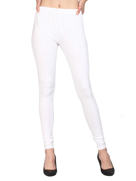 GreyP Churidar Western Wear Legging (White, Solid)