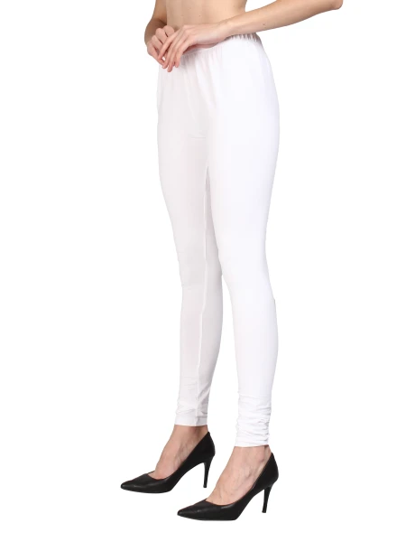 GreyP Churidar Western Wear Legging (White, Solid)