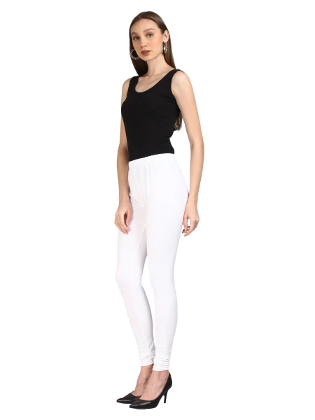 GreyP Churidar Western Wear Legging (White, Solid)